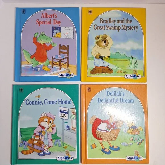 6 AlphaPets Book Lot A, B, C, D, F, G Grolier Vintage Hardcover Alphabet Books - Picture 2 of 12